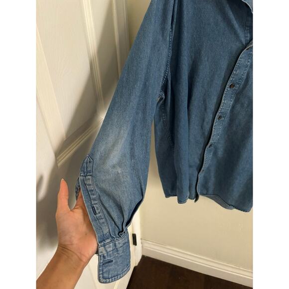 Croft & Barrow Shirt Men XL Blue Denim Casual Button Down Long Sleeve Collared - Picture 5 of 11
